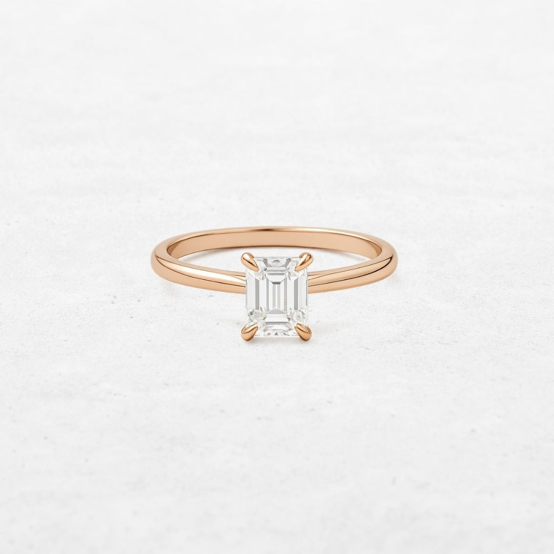 Emerald Solitaire Engagement Ring | OR-0002