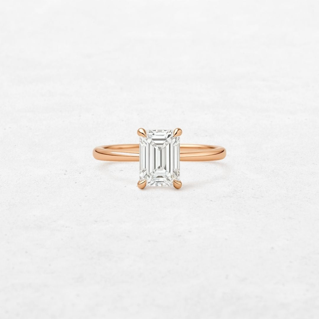 Emerald Solitaire Engagement Ring | OR-0002