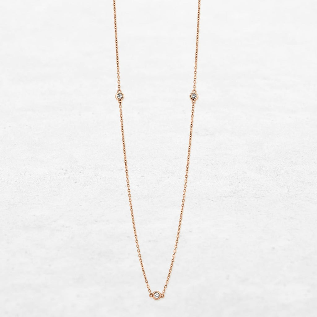 Triad Necklace | OP-5164 with ethically sourced natural diamonds in 18k gold, handcrafted in Antwerp.
